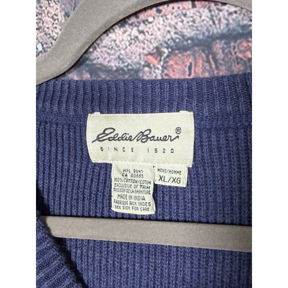 Eddie Bauer Knitted Xl Blue Sweater - Picture 3 of 4